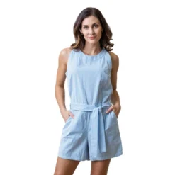 Hope & Henry Womens' Organic Cotton Sleeveless Tie-Waist Halter Romper -Best Clothing Store GUEST 835802aa 08a3 4d8f 9993 833420d06908