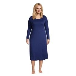 Lands' End Women's Supima Cotton Long Sleeve Midcalf Nightgown -Best Clothing Store GUEST 8378d0f8 a092 4ccf 81ae f893c2e1ff80