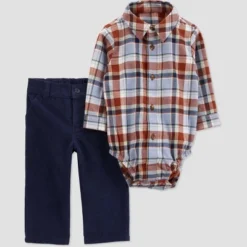 Carter's Just One You®️ Baby Boys' Plaid Top & Pants Set - Blue/Red -Best Clothing Store GUEST 8437e363 43bb 4f6f 9935 c50600d02b2f