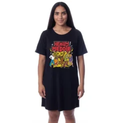 Scooby-Doo Womens' The Gang Heavy Meddle Nightgown Sleep Pajama Shirt Black -Best Clothing Store GUEST 8462cc29 1795 4ae4 a8d9 8636bace1bfe