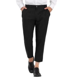 Lars Amadeus Men's Stripe Dress Pants Straight Fit Vertical Stripe Formal Pants Business Trousers -Best Clothing Store GUEST 84f3da7e c1f9 4456 9f1d 3ca893d89009