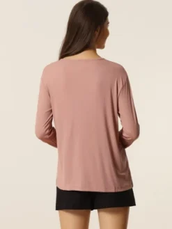 Cheibear Womens Casual V Neck Ribbed Pullover Long Sleeve Sleepwear Tops 13 Cheibear Womens Casual V Neck Ribbed Pullover Long Sleeve Sleepwear Tops -Best Clothing Store GUEST 8546d38b 015a 474f bcad 38b0c0afeb43