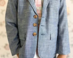 Hope & Henry Boys' Chambray Suit Jacket, Infant -Best Clothing Store GUEST 867bb688 34a6 4c2d a024 a83d5342acc5