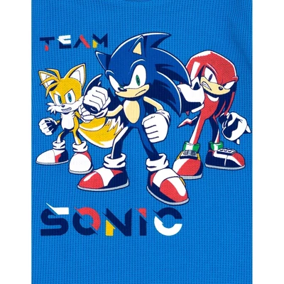 SEGA Sonic The Hedgehog Tails Knuckles Thermal T-Shirt Pants Little Kid To Big Kid 5 SEGA Sonic The Hedgehog Tails Knuckles Thermal T-Shirt Pants Little Kid To Big Kid - Image 3