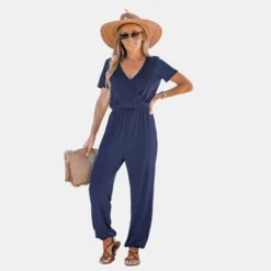 Women's Short Sleeve Wrap Loose Long Romper Jumpsuit - Cupshe -Best Clothing Store GUEST 881e9c9c 6a4d 476d b66a 2bc61a2e5c96
