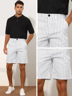Lars Amadeus Men's Regular Fit Lightweight Business Striped Chino Shorts 10 Lars Amadeus Men's Regular Fit Lightweight Business Striped Chino Shorts -Best Clothing Store GUEST 89fd20a4 4b19 41ea a160 0d97950071b2