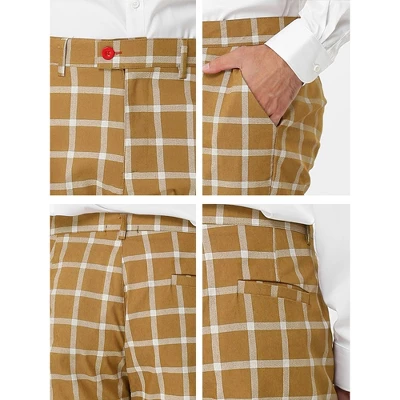 Lars Amadeus Men's Plaid Dress Pants Slim Fit Business Checked Trousers 7 Lars Amadeus Men's Plaid Dress Pants Slim Fit Business Checked Trousers - Image 5