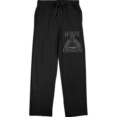 House Of The Dragon Throne Logo Unisex Adult Black Sleep Pajama Pants 4 House Of The Dragon Throne Logo Unisex Adult Black Sleep Pajama Pants - Image 2