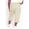Women's Plus Size Cotton Roll Up Capri - Sand | AVENUE -Best Clothing Store GUEST 8aa21f2d c9a1 4b23 b111 cdeb0e7e7c8c