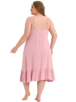 Agnes Orinda Women's Plus Size Nightgown Ruffle Hem Comfy Adjustable Strap Sleepdress -Best Clothing Store GUEST 8c3b0dd2 8077 4cc8 bb81 991128ef3453