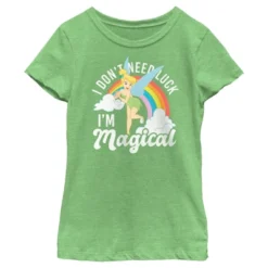 Girl's Peter Pan St. Patrick's Day Tinkerbell I Don't Need Luck I'm Magical T-Shirt 7 Girl's Peter Pan St. Patrick's Day Tinkerbell I Don't Need Luck I'm Magical T-Shirt -Best Clothing Store GUEST 8c9f5194 ad1c 4d13 aa26 409453c28197