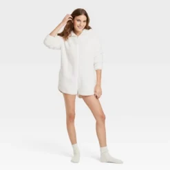 Women's Cozy Pajama Romper - Colsie™ White
