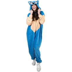 Sonic The Hedgehog Sonic Adult Hooded Kigurumi Union Suit -Best Clothing Store GUEST 8e1dc020 af16 40c6 83d0 916b6dccbc20