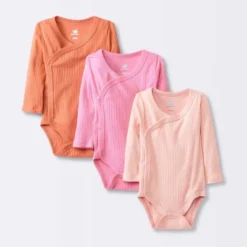 Baby Girls' 3pk Side Snap Long Sleeve Bodysuit - Cloud Island™ Pink -Best Clothing Store GUEST 8e365317 72c7 488b 8aa0 86f1f99ab580