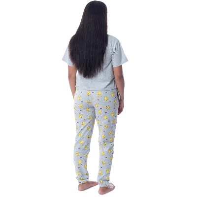 Pokemon Womens' Pika Pika Pikachu Poke Ball Sleep Pajama Jogger Set 3 Pokemon Womens' Pika Pika Pikachu Poke Ball Sleep Pajama Jogger Set