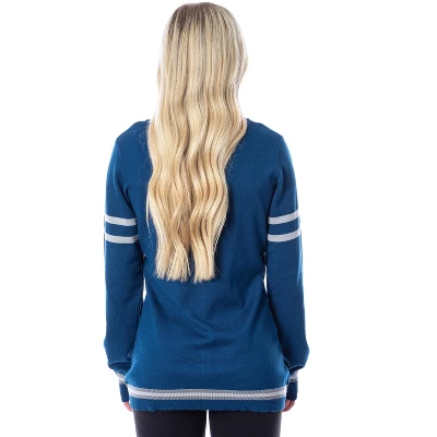 Harry Potter Womens Ravenclaw House Open Front Cardigan Juniors Knit Sweater 4 Harry Potter Womens Ravenclaw House Open Front Cardigan Juniors Knit Sweater - Image 2
