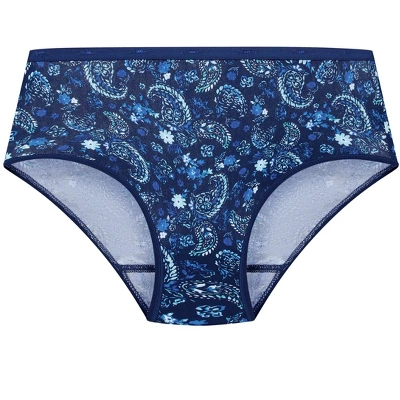 Women's Plus Size Modern Print 3 Pack Brief - Blue | AVENUE 4 Women's Plus Size Modern Print 3 Pack Brief - Blue | AVENUE - Image 2