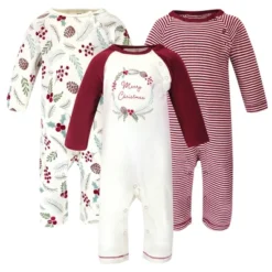 Touched By Nature Baby Girl Organic Cotton Coveralls 3pk, Holly Berry -Best Clothing Store GUEST 8fe5e370 be6c 4561 86ea aa8d776ff1b9
