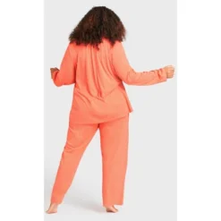 Women's Plus Size Button Print Sleep Top - Peach Spot | AVENUE -Best Clothing Store GUEST 91026647 6453 4297 a693 57a3775168ff