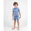 Kids Short Sleeve Striped Cotton Pajamas