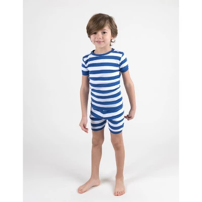 Kids Short Sleeve Striped Cotton Pajamas 3 Kids Short Sleeve Striped Cotton Pajamas