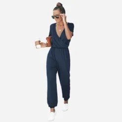 Women's Short Sleeve Wrap Loose Long Romper Jumpsuit - Cupshe -Best Clothing Store GUEST 92171b35 2e4a 4b4e a154 76a5edcb5652