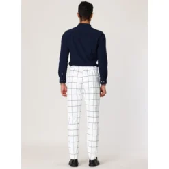 Lars Amadeus Men's Business Plaid Pants Casual Slim Fit Checked Dress Trousers -Best Clothing Store GUEST 93ba5a09 8e53 467f 913e 20e9121ddc18