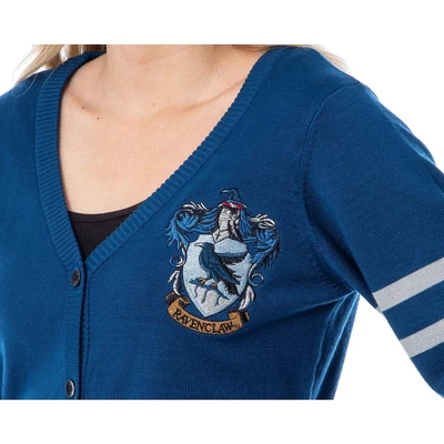 Harry Potter Womens Ravenclaw House Open Front Cardigan Juniors Knit Sweater 3 Harry Potter Womens Ravenclaw House Open Front Cardigan Juniors Knit Sweater