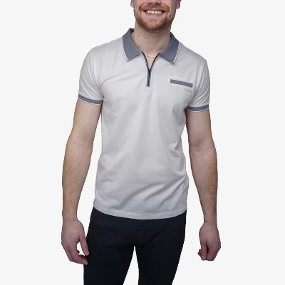 X RAY Men's Short Sleeve Zip-Neck Polo 8 X RAY Men's Short Sleeve Zip-Neck Polo - Image 6