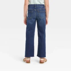 Girls' Mid-Rise Wide Leg Crop Jeans - Cat & Jack™