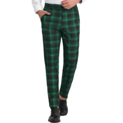 Lars Amadeus Men's Plaid Flat Front Business Dress Suit Pants -Best Clothing Store GUEST 95b62dfd ef23 46a0 a06b 1e51adc4bbf4