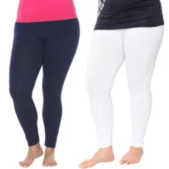 Women's Pack Of 2 Solid Leggings - One Size Fits Most - White Mark -Best Clothing Store GUEST 95b6d45b 9561 4452 a04f 9d7265cbd363
