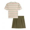 Beautees Girls' 2PC Stripe Mock Neck Top With Belted Skirt And Necklace -Best Clothing Store GUEST 969878f0 87be 4e55 8d09 eddb90b06779