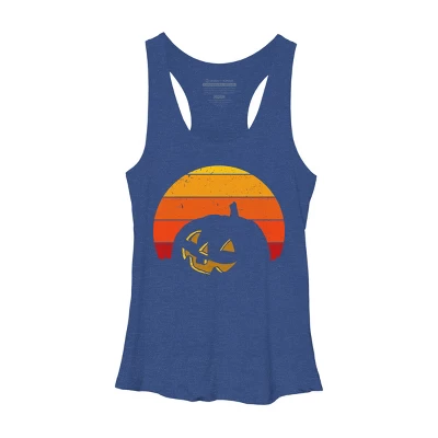 Women's Design By Humans Vintage Retro Sunset Halloween Pumpkin I By Lemonpepper Racerback Tank Top 6 Women's Design By Humans Vintage Retro Sunset Halloween Pumpkin I By Lemonpepper Racerback Tank Top - Image 4