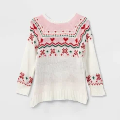 Toddler Girls' Star Wars Baby Yoda Ugly Pullover Sweater - Beige