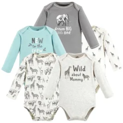 Touched By Nature Organic Cotton Long-Sleeve Bodysuits, Neutral Safari -Best Clothing Store GUEST 9928fc5e 3585 4e29 9124 115ce77eebcc