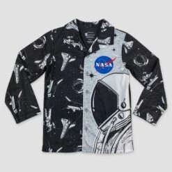 Boys' NASA Space 2pc Coat Pajama Set - Black