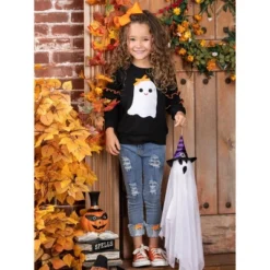 Girls Looking Good, Ghoul Pullover & Cuffed Jeans Set - Mia Belle Girls -Best Clothing Store GUEST 99e9d222 f6f9 4b04 9acd 30c30c80498f