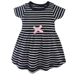 Touched By Nature Baby And Toddler Girl Organic Cotton Short-Sleeve Dresses 2pk, Ditsy Floral