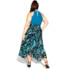 Women's Plus Size Sabrina Print Skirt - Teal | CITY CHIC