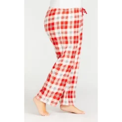 Women's Plus Size Check Fleece Sleep Pant - Red Check | AVENUE -Best Clothing Store GUEST 9b31aea8 8ca1 4885 9192 9ba9f6f36188