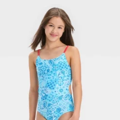 Girls' Sweet Paisley One Piece Swimsuit - Art Class™ Light Blue -Best Clothing Store GUEST 9b43bef7 6254 4ef3 b725 24afc9e0d271