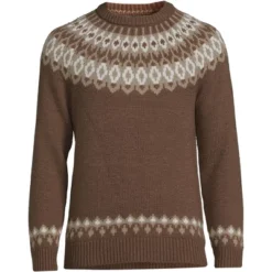 Lands' End Men's Lighthouse Fairisle Crew Sweater -Best Clothing Store GUEST 9b8e31d2 cd22 488a 936a 2bf638f506da