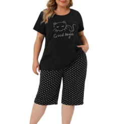 Agnes Orinda Women's Plus Size Sleeve Cute Cat Print 2 Pieces Short Pajama Sets 11 Agnes Orinda Women's Plus Size Sleeve Cute Cat Print 2 Pieces Short Pajama Sets -Best Clothing Store GUEST 9d8c1a03 d5dc 4b22 a4bc 19a601ae408f