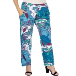 24seven Comfort Apparel Paisley Stretch Waist Plus Size Trouser Pants Pockets -Best Clothing Store GUEST 9e241c7d 1c6d 4560 b3f1 0ac7017130d0
