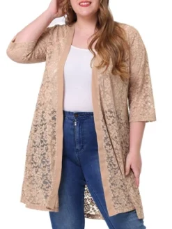 Agnes Orinda Women's Plus Size Lace Open Front 3/4 Sleeve Long Cardigans 30 Agnes Orinda Women's Plus Size Lace Open Front 3/4 Sleeve Long Cardigans -Best Clothing Store GUEST 9efb676d e0cd 4347 b5f4 1aa31748a957