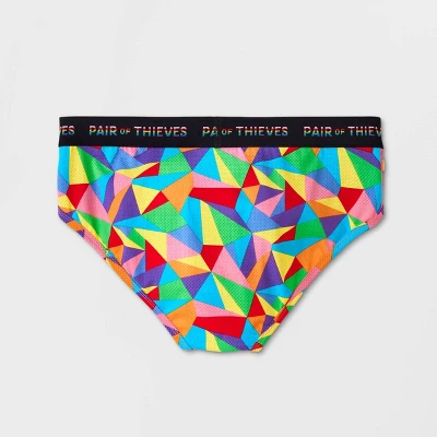 Pair Of Thieves Men's Rainbow Abstract Print Super Fit Briefs - Red/Blue/Green 3 Pair Of Thieves Men's Rainbow Abstract Print Super Fit Briefs - Red/Blue/Green - Image 2