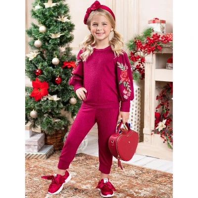Girls Be Bold Floral Jogger Set - Mia Belle Girls 6 Girls Be Bold Floral Jogger Set - Mia Belle Girls - Image 4