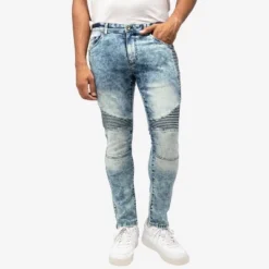 RAW X Men's Slim Stretch Moto Jeans -Best Clothing Store GUEST a123e421 3c20 4d52 a324 727b445c07b1