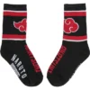 Naruto Shippuden Boys' Socks Akatsuki Hidden Village 2 Pairs Kids Crew Socks Black